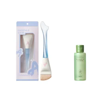 AMORTALS Fish Tail Thin Arc Foundation Brush Cleaner Tool Set Cleaning Soft Brush+50ml/Brush+65ml