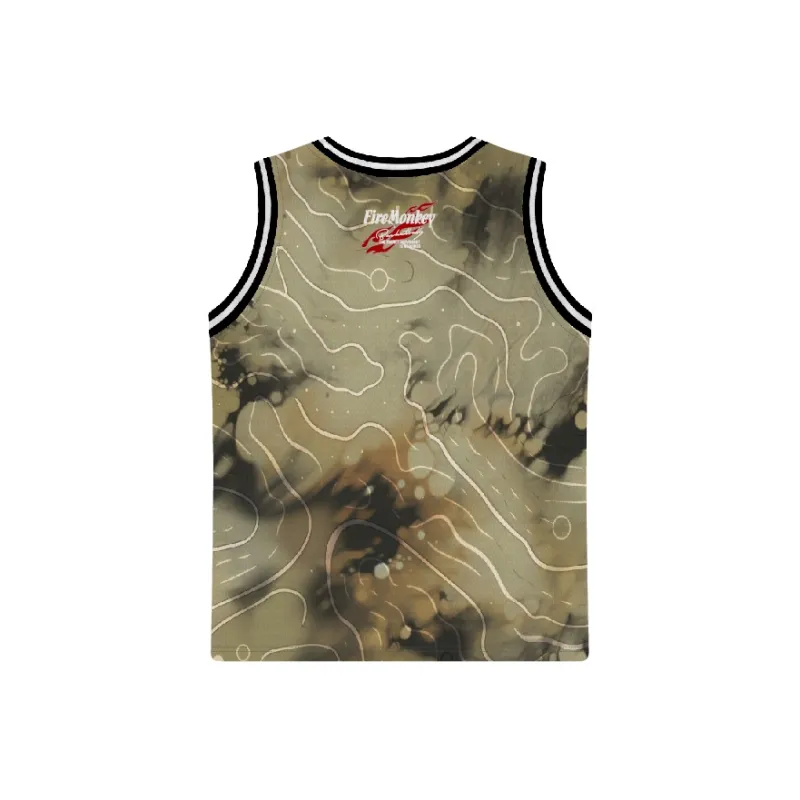 FireMonkey Basketball Jersey Unisex Khaki Brown-1