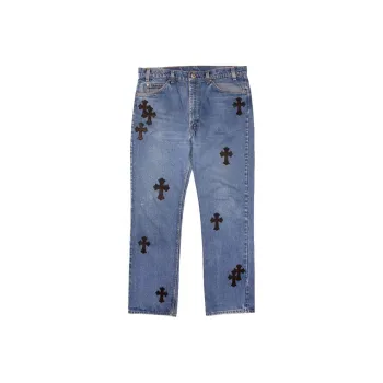 Chrome Hearts Jeans Men Denim Blue