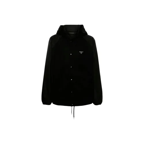 PRADA Logo Plaque Drawstring Jacket