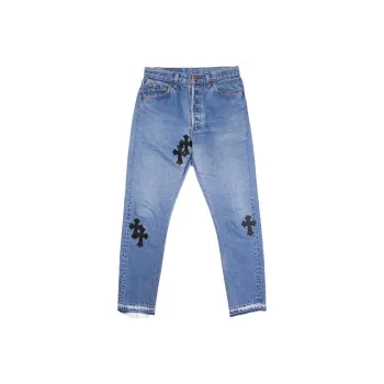 Chrome Hearts Jeans Men Denim Blue