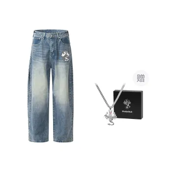 Beam Mix With Kimchi Cleanfit Relaxed Straight Fit Jeans Unisex Sky Blue