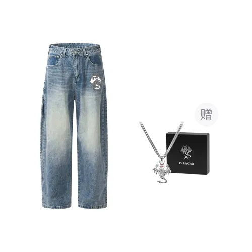 Beam Mix With Kimchi Cleanfit Relaxed Straight Fit Jeans Unisex Sky Blue