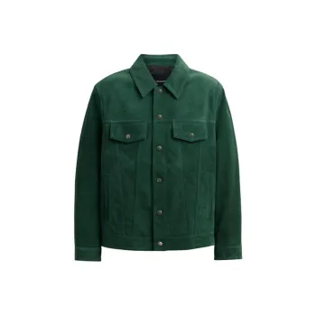 COACH SS24 Leather Jacket Men's Green