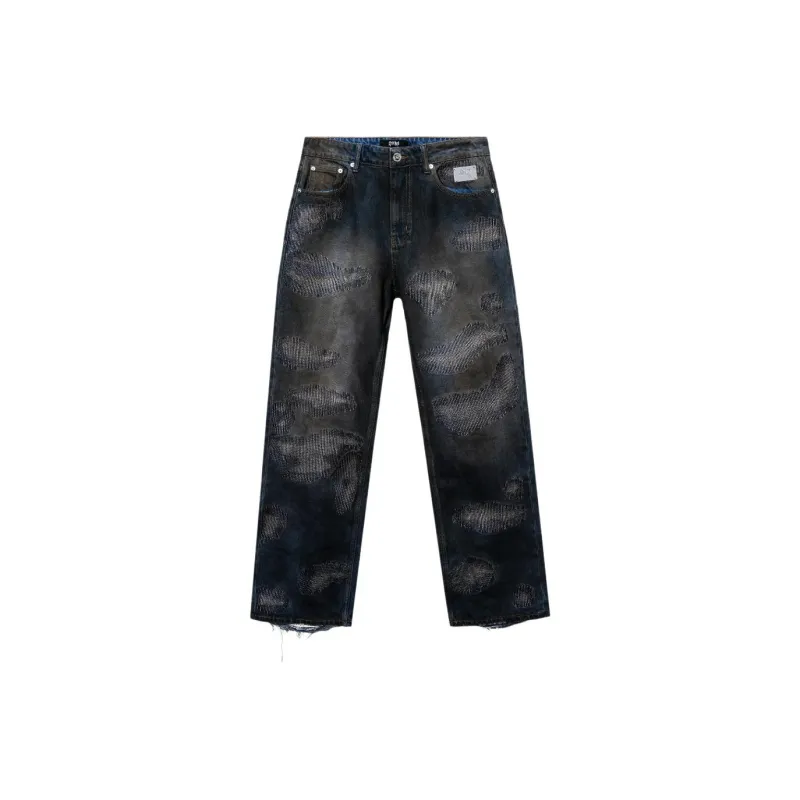 Revenge Death Note Collaboration Jeans Unisex Dirty Black-0