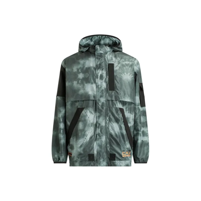 EMPORIO ARMANI EA7 Puffer Jacket Men's Green Camouflage-0