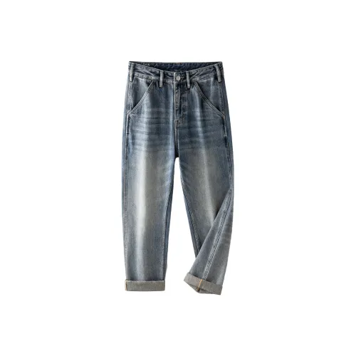 FAIRWHALE Straight Jeans Men's Denim Blue