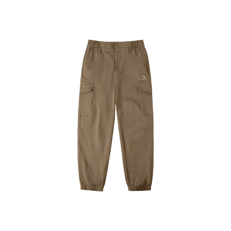 CAMEL Loose Fit Elastic Cuff 100% Cotton Yamamoto Basic Versatile Casual Outdoor Cargo Pants Men's-5
