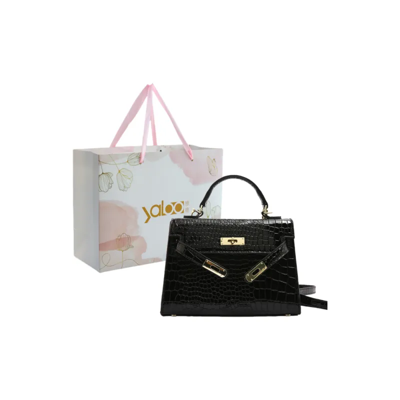 Yalu PU Kelly Bag, Shoulder Bag, Crossbody Bag, Handbag Women's White/Black/Khaki-6