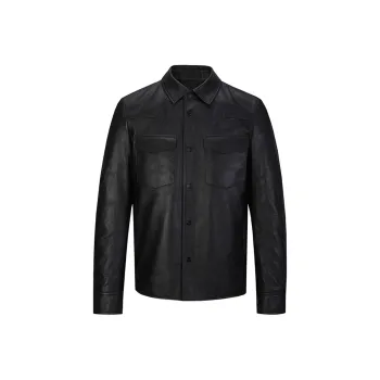 DAVID NAMAN Leather Jackets Men Black