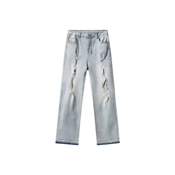 XINYINSU Jeans Unisex Yellow Mud