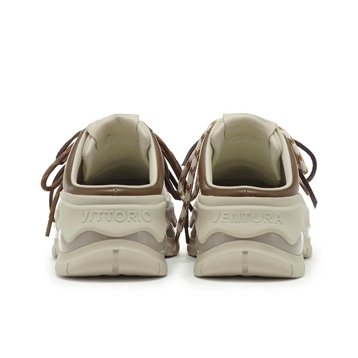 VITTORIO VENTURA Low Top Open Heel Skateboard Shoes Women's Brown-4