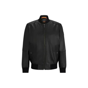 HUGO BOSS FW23 Leather Jacket Men's Black