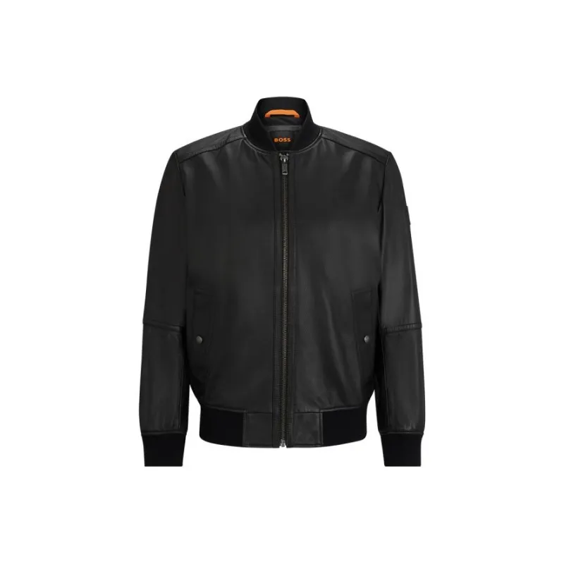 HUGO BOSS FW23 Leather Jacket Men's Black-0