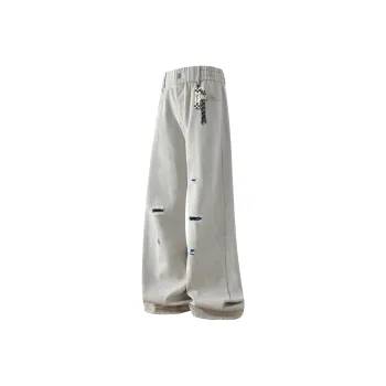 David Bakken Jeans Unisex Blue Yarn White Cow