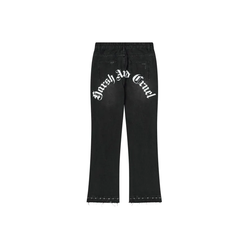 HARSH AND CRUEL Flared Pants Jeans Unisex-4