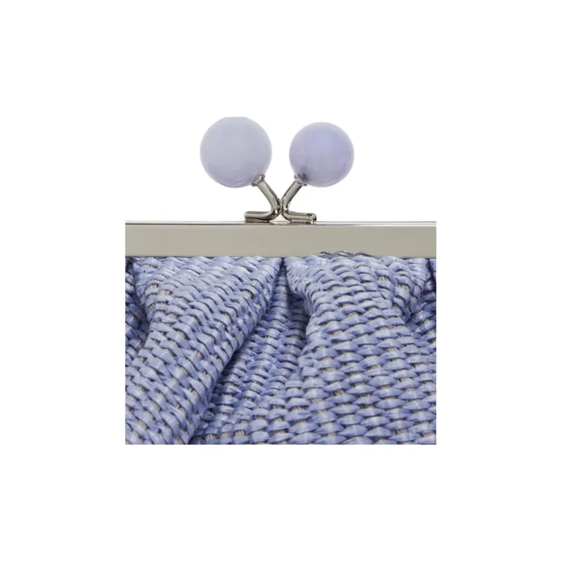 WEEKEND MaxMara Cotton Shoulder Bag Trumpets Women's Light Blue-4