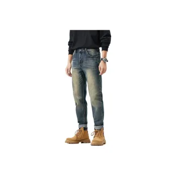 DABAISHA Jeans Men's Yellow Mud Vintage