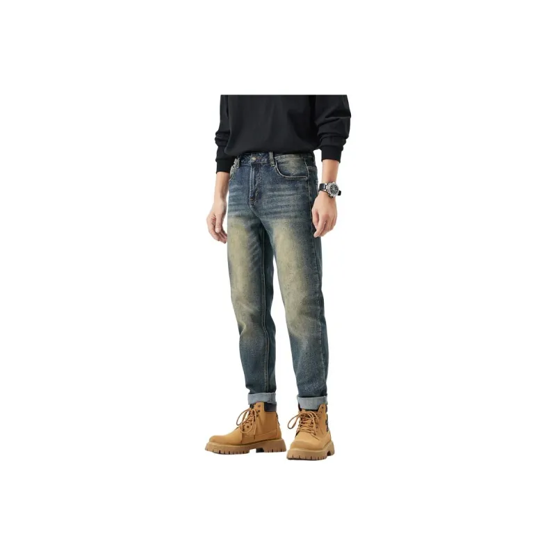 DABAISHA Jeans Men's Yellow Mud Vintage-0