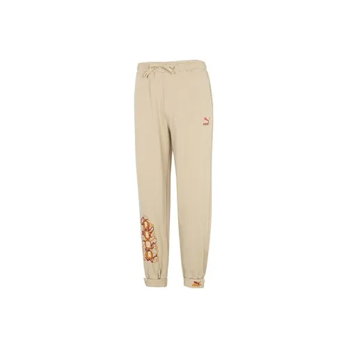 PUMA Das Cc Label Knit Pants Knitted Sports Pants Men's Khaki