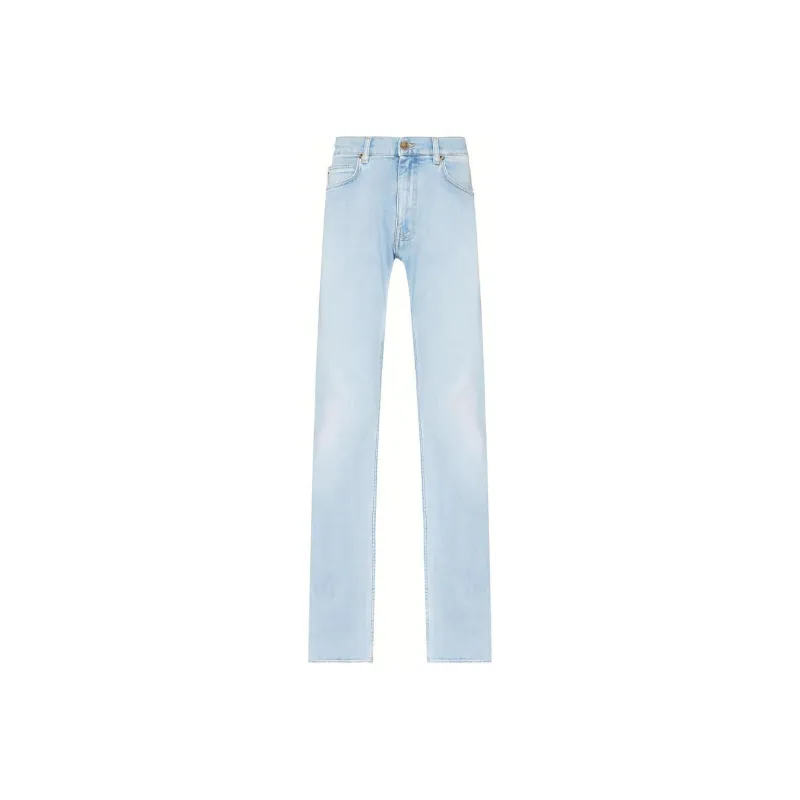 VERSACE Logo Patch Low Waist Jeans-0