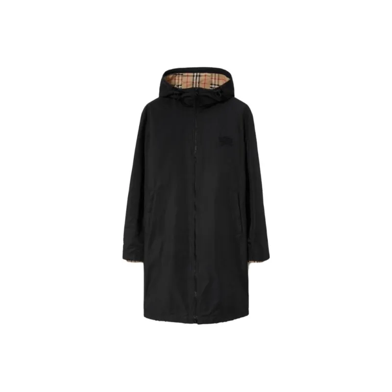 Burberry Checked hood Long sleeve Coat-0