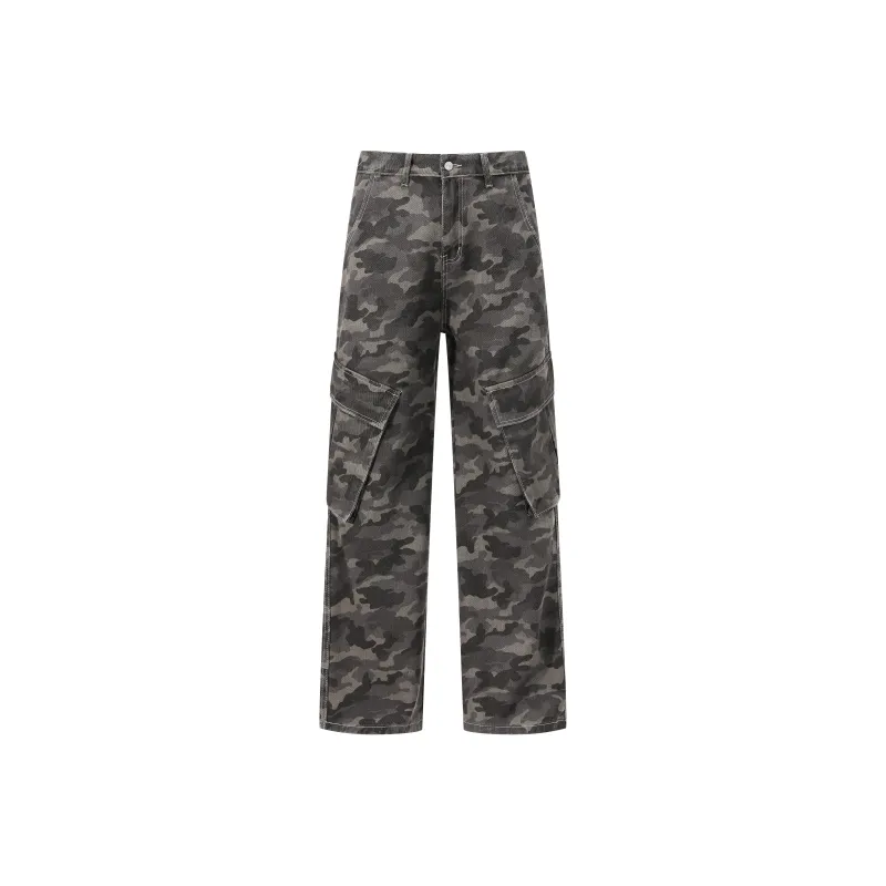 TEN MIRO Jeans Unisex Camouflage Gray-0