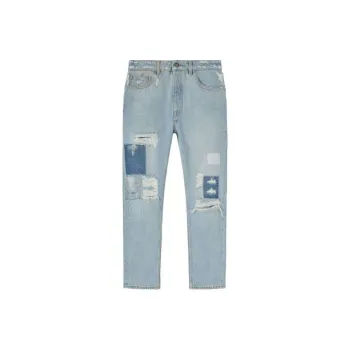 PALM ANGELS Distressed Straight Leg Jeans