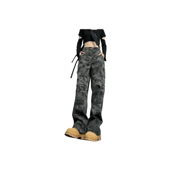 SUNSETMONENT Jeans Unisex Camouflage Black