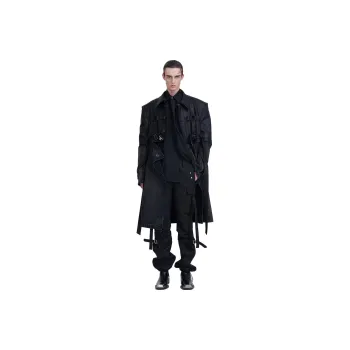 TIWILLTANG Trench Coats Men Tik Black