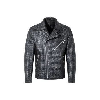 ANDREW MACKENZIE SS24 Leather Jacket Men's Black