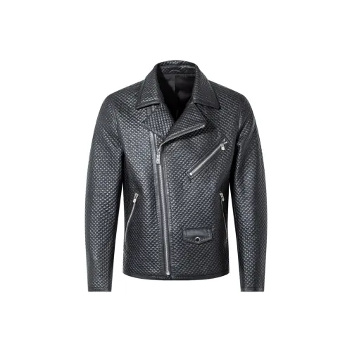 ANDREW MACKENZIE SS24 Leather Jacket Men's Black