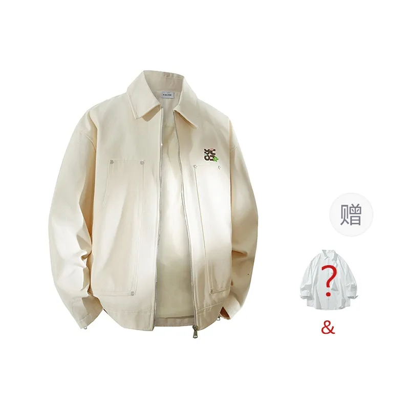 YOSICIL Jackets Coats Unisex Beige-5