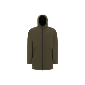 HERNO Long Sleeved Zip Up Hooded Drawstring Raincoat