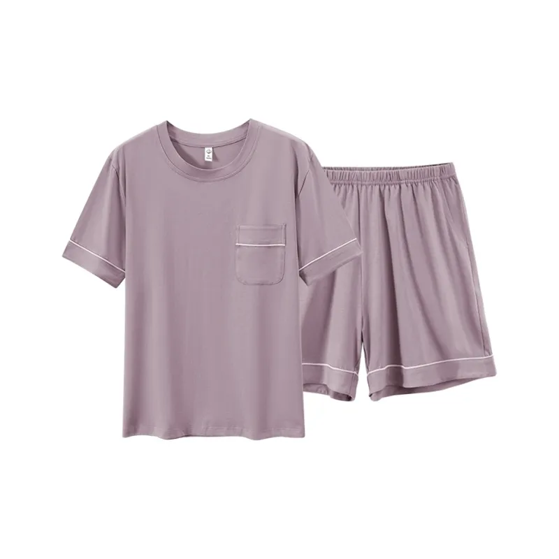 Cotton Gene Pajama Set Women's Light Purple-0