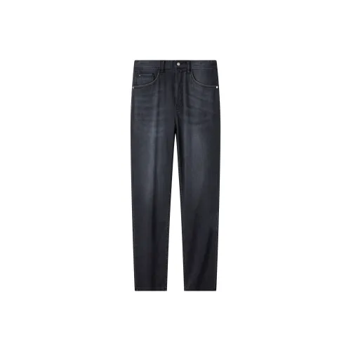 Jiumuwang Men's Pants Expert Jeans Men's Dark Gray+Fitted Version