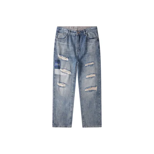 JASONWOOD Ripped Pants Jeans Unisex Blue