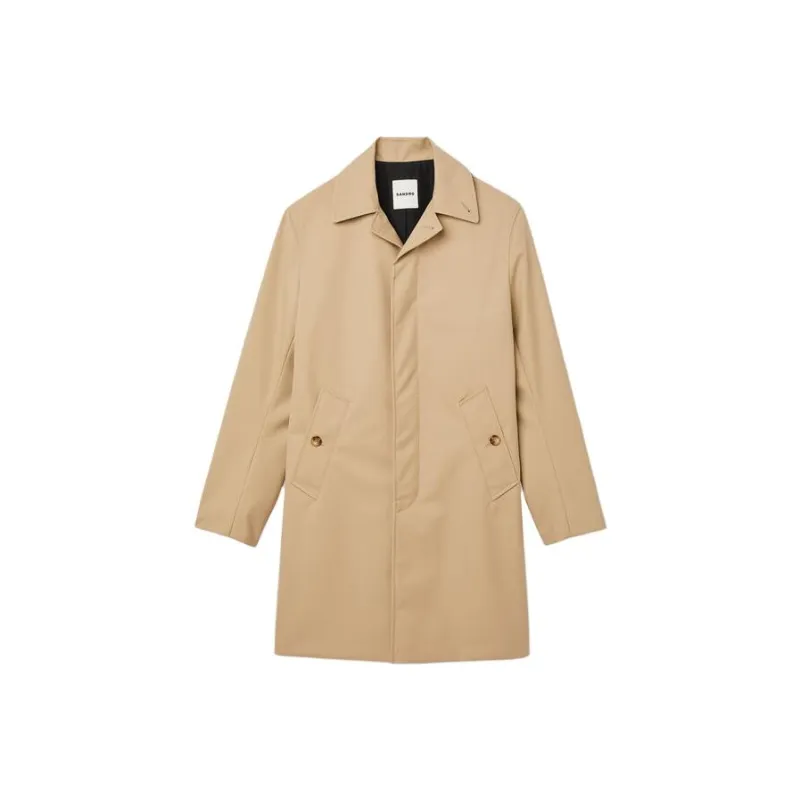 Sandro Straight-Cut Waterproof Jacket Jackets Coats Men's Light Brown-0