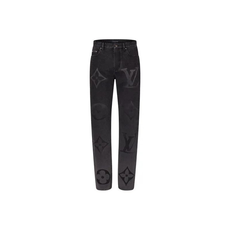Lv Monogram Denim Pants-0