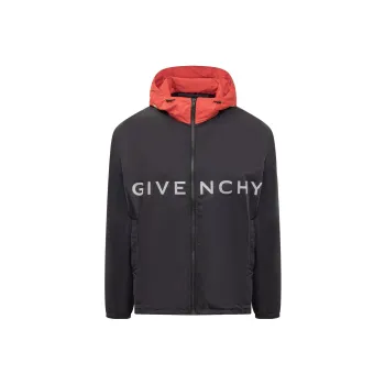 Givenchy Logo Printed Hooded Windbreaker