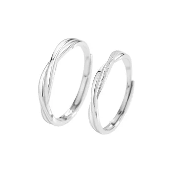 ZHIAIYONGHENG 999 Fine Silver Ring Pair Unisex