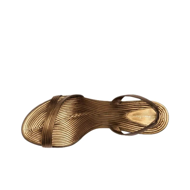 Santoni One Strap Sandals 8.5cm Women's Gold-3