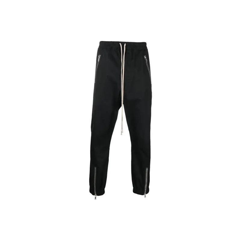 RICK OWENS Zip detail Drawstring Jersey Joggers-0