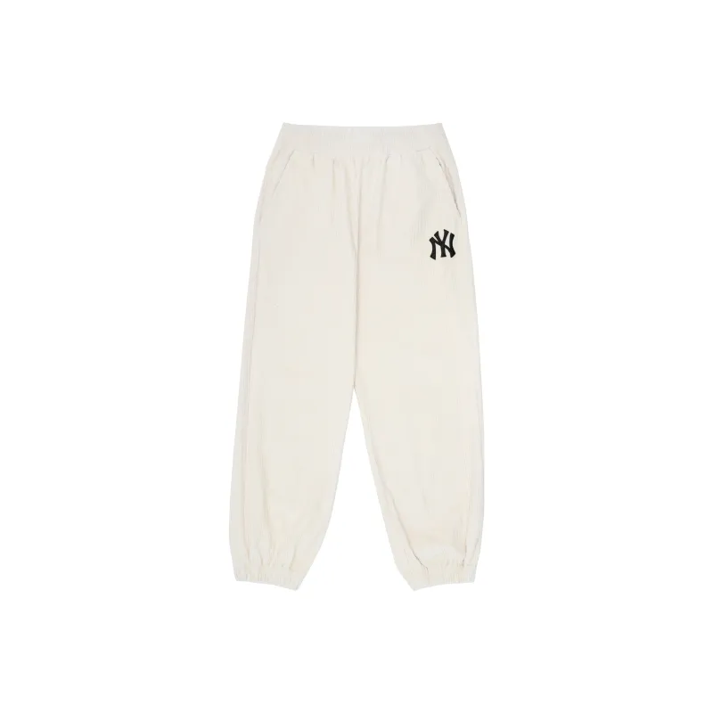MLB New York Yankees Knitted Sweatpants Unisex Milk White-0