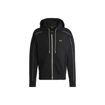HUGO BOSS Logo Detailed Zipped Hoodie