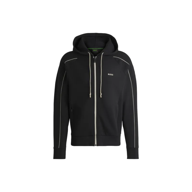 HUGO BOSS Logo Detailed Zipped Hoodie-0
