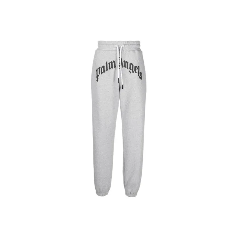 PALM ANGELS Curved Logo Sweatpants-0
