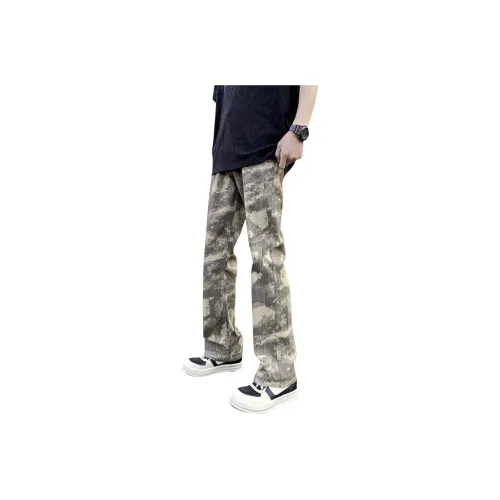 BLANC & ECLARE American Luxury Streetwear Washable Camouflage Jeans Unisex