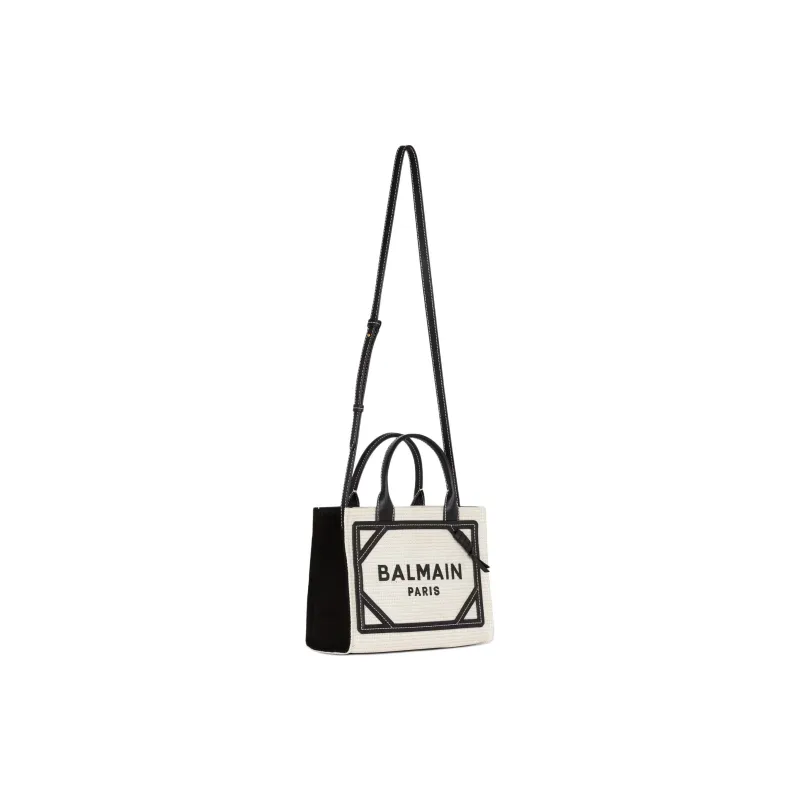 BALMAIN B ARMY Polyamide Tote Bag, Shopping Bag, Shoulder Bag, Crossbody Bag, Handbag Small Size Women's Gray-1