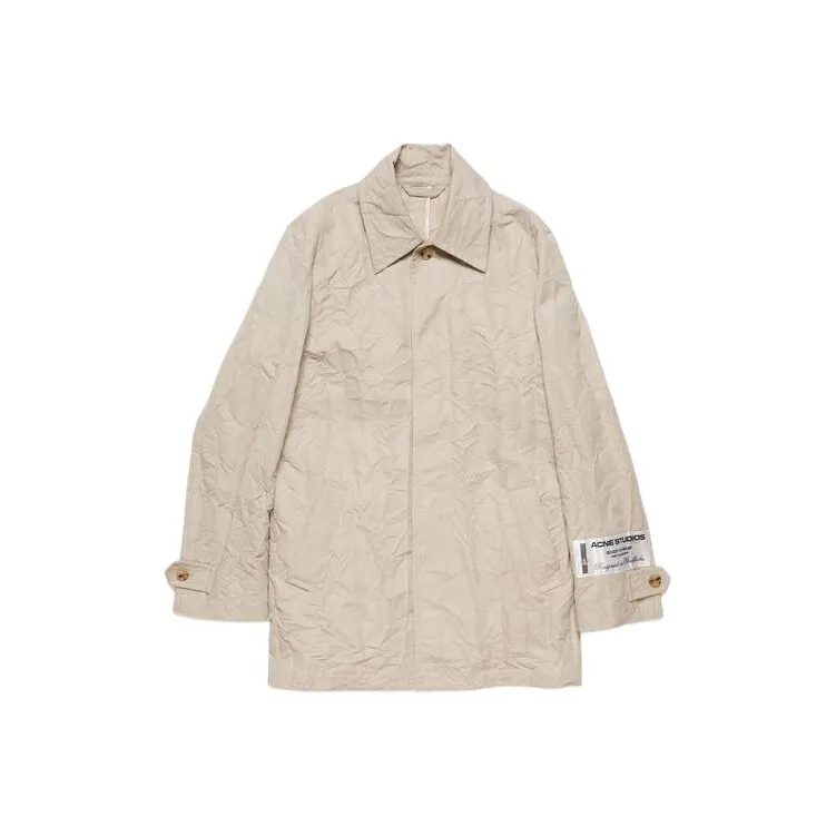 Acne Studios Crinkled Buttoned Trench Coat-0